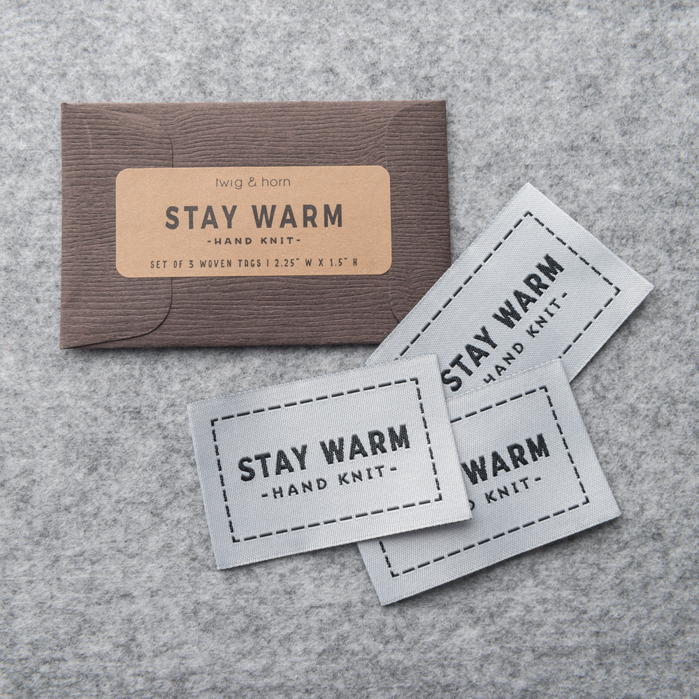 STAY WARM WOVEN LABELS - Twig and Horn