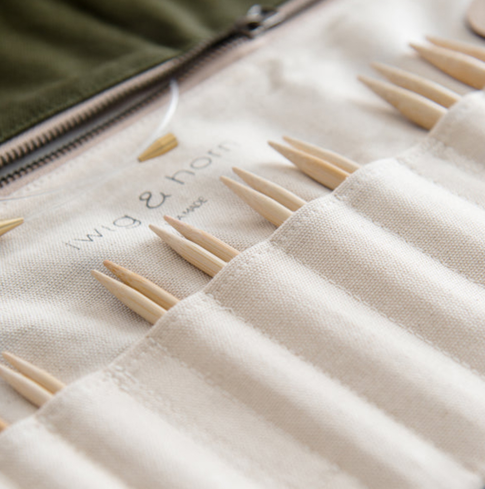 Canvas Interchangeable Needle Case - Twig and Horn