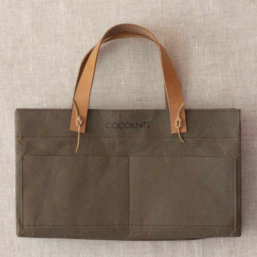 KRAFT CADDY WITH LEATHER HANDLES INCLUDED - Cocoknits