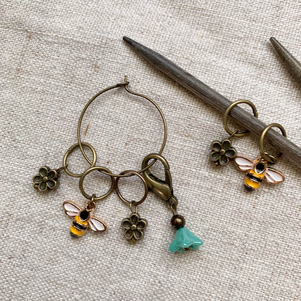 BEE AND BLOOM STITCH MARKERS