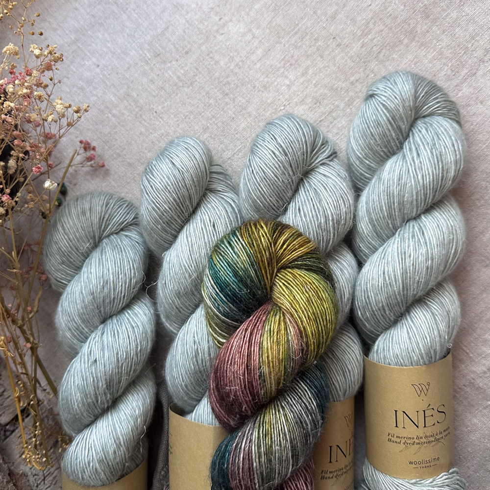 SET DE 5 ÉCHEVEAUX "INÉS"- MIST / PAON SET DE 5 ÉCHEVEAUX "INÉS"- MIST / PAON